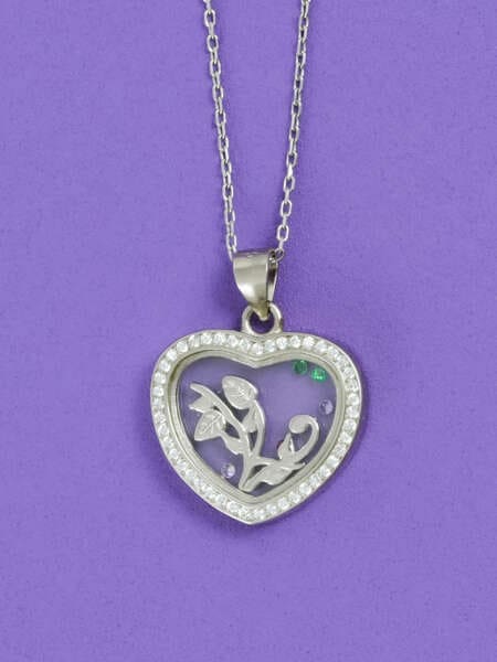 Přívěsek s řetízkem srdce s větvičkou | Svíčka se šperkem