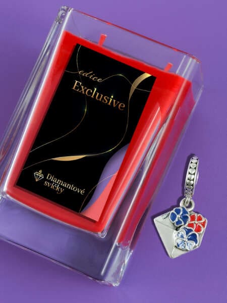 Přívěsek na náramek dopis s maceškami | Svíčka se šperkem