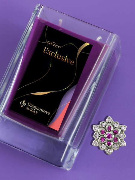 Přívěsek na náramek růžová jiřina | Svíčka se šperkem