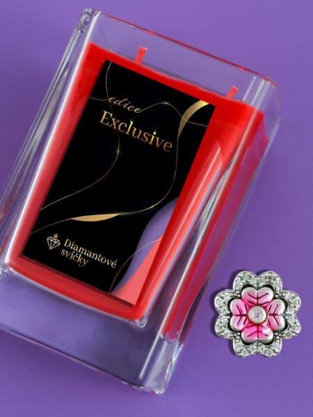 Přívěsek na náramek růžová květina | Svíčka se šperkem