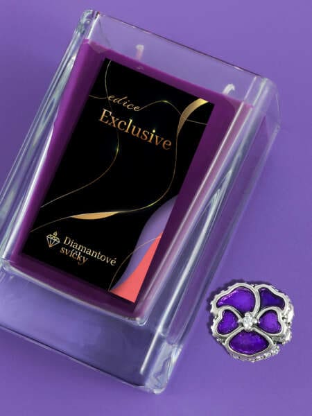 Přívěsek na náramek fialová maceška | Svíčka se šperkem