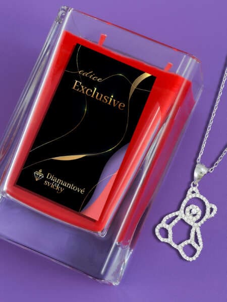 Přívěsek s řetízkem medvídek | Svíčka se šperkem