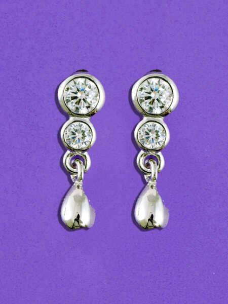 Náušnice puzety zirkony a kapky | Svíčka se šperkem