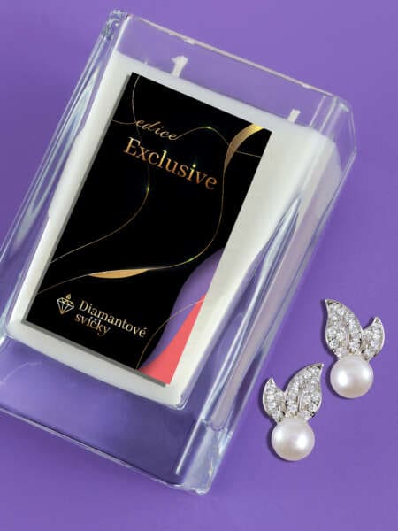 Náušnice puzety lístky perla | Svíčka se šperkem