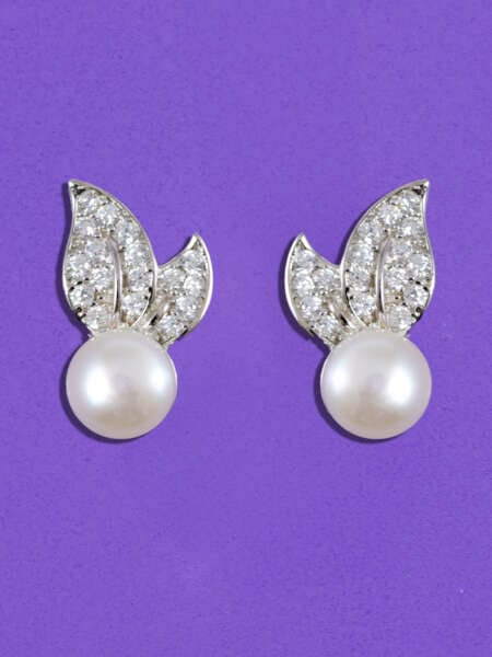 Náušnice puzety lístky perla | Svíčka se šperkem