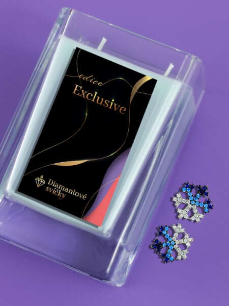 Náušnice puzety vločky modré | Svíčka se šperkem
