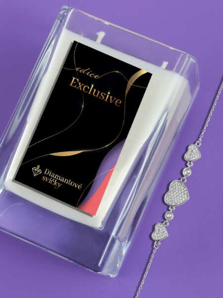 Náramek třpytivá srdce Ava | Svíčka se šperkem