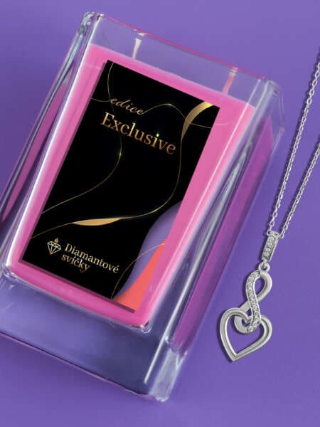 Přívěsek s řetízkem srdce s nekonečnem | Svíčka se šperkem